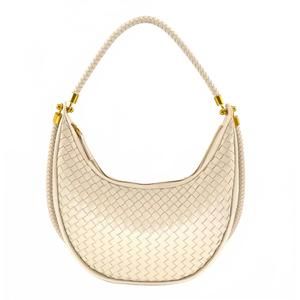 NEW BC HANDBAGS women's woven crescent bag in ivory